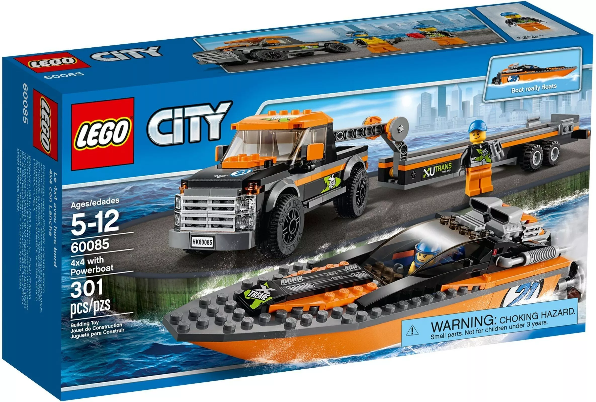 Конструктор LEGO City 60085 Внедорожник с лодкой, 301 дет. 